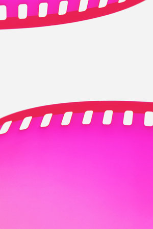Detail of 35mm film strip, film industry or leisure time, abstract backgroundの写真素材
