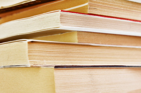 Detail of closed books, self study, reading lifestyle or back to school