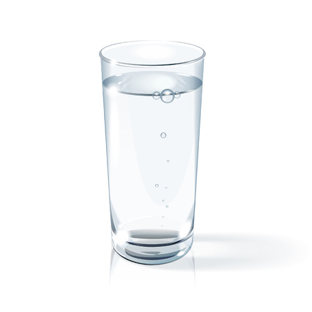 glass with water on white backgroundのイラスト素材