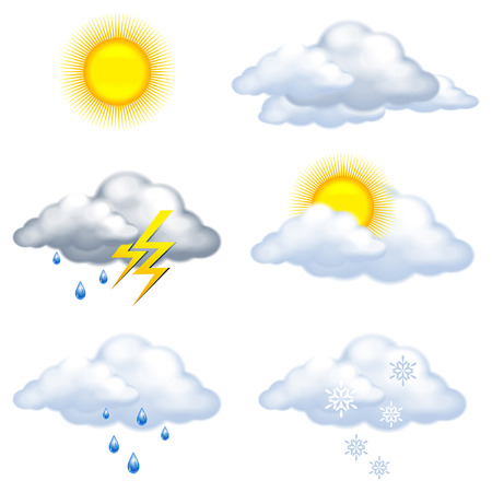 weather icons on white backgroundのイラスト素材