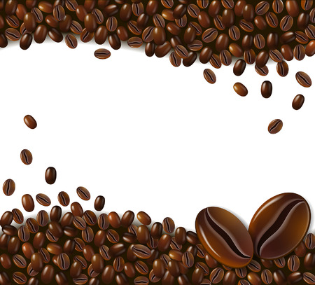 coffee beans on white backgroundのイラスト素材