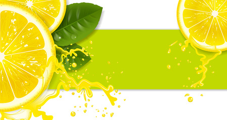 lemons with drops of juiceのイラスト素材