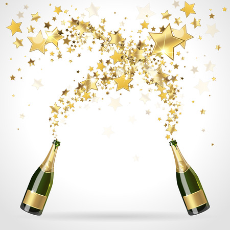 golden starry salute from Champagneのイラスト素材