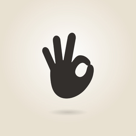 OK hand sign on a light backgroundのイラスト素材
