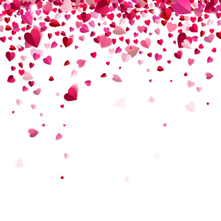 falling confetti of red heartsのイラスト素材