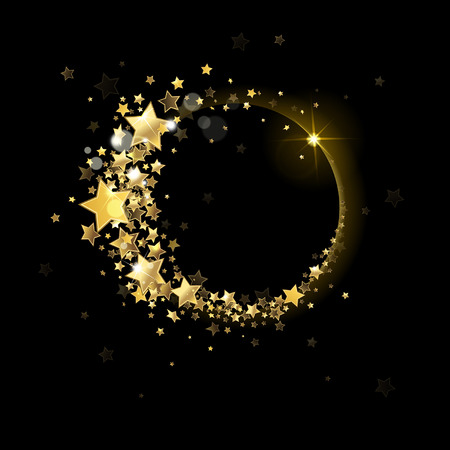 banner of  stars on a black backgroundのイラスト素材