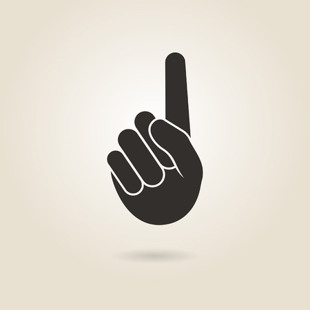 hand gesture with a raised index finger on a light backgroundのイラスト素材