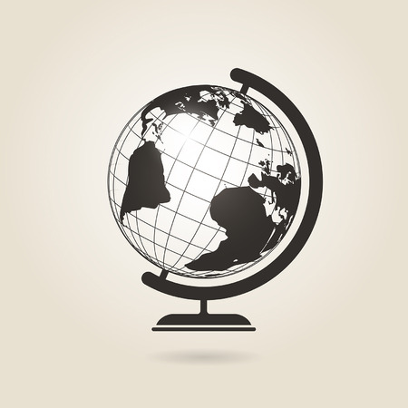 Globe icon on a light backgroundのイラスト素材