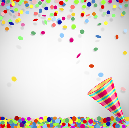 colorful confetti with party poppers on a light backgroundのイラスト素材