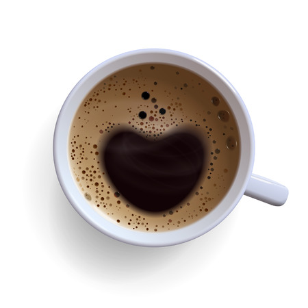 coffee cup with foam on a white backgroundのイラスト素材