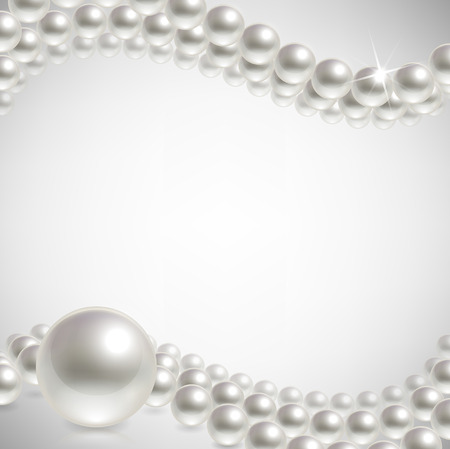 pearls on a light backgroundのイラスト素材
