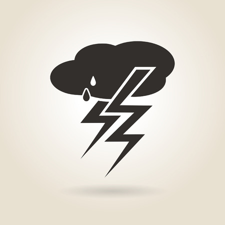 Icon thunderstorm on a light backgroundのイラスト素材
