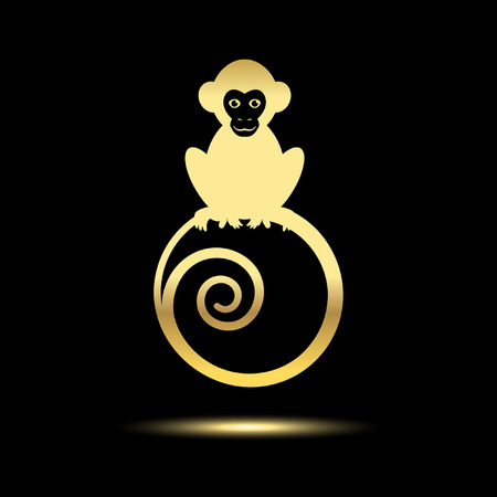 monkey logo on a black backgroundのイラスト素材