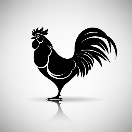 stylized rooster on a light backgroundのイラスト素材