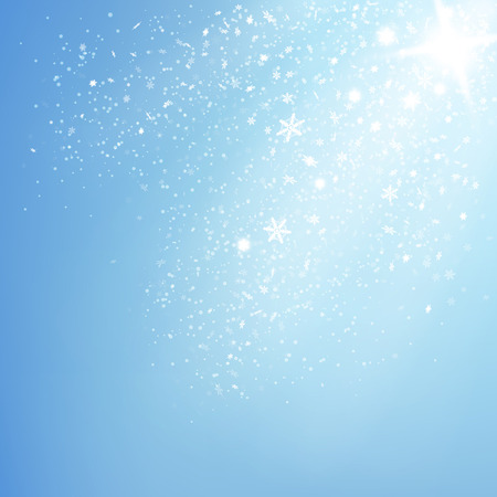 falling snowflakes in the rays of lightのイラスト素材