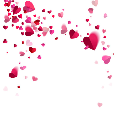 whirlwind confetti of hearts on a white backgroundのイラスト素材