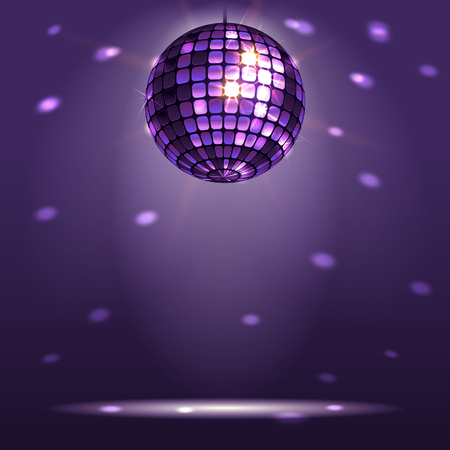 shiny disco ball on a dark backgroundのイラスト素材