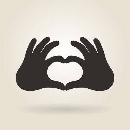 hand gesture a sign of heart on a light backgroundのイラスト素材