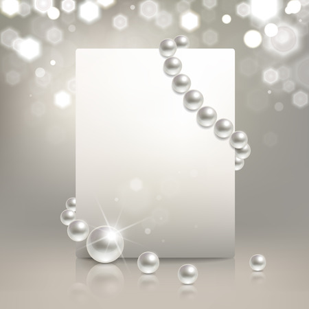 banner with pearls on a light backgroundのイラスト素材