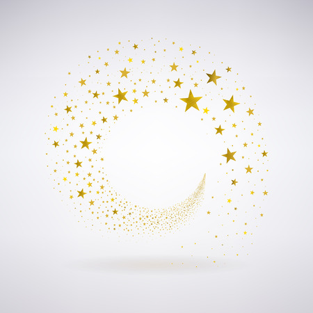 circulation of gold stars on a light backgroundのイラスト素材