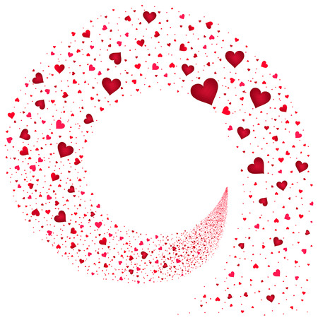 stream red hearts on a white backgroundのイラスト素材