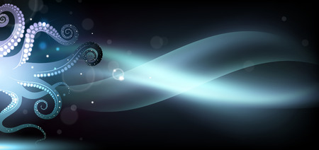 Abstract background with shining tentacles of an octopusのイラスト素材