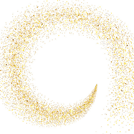 stream of golden particles on a white backgroundのイラスト素材