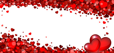 Greeting banner with red hearts.のイラスト素材