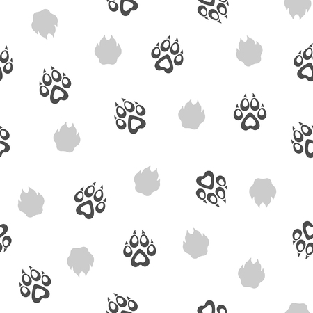 seamless pattern with traces of dogs on a white backgroundのイラスト素材