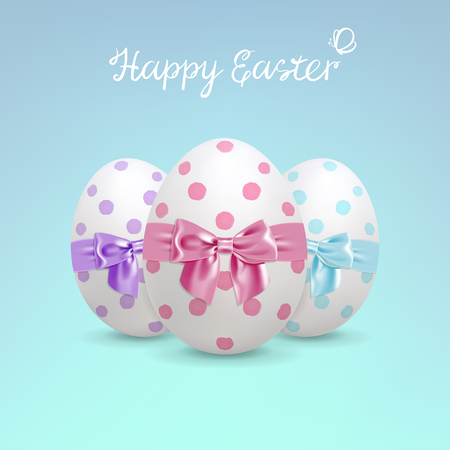 decorated easter eggs on a blue backgroundのイラスト素材