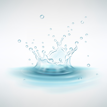 water splash on the water surface against a light backgroundのイラスト素材