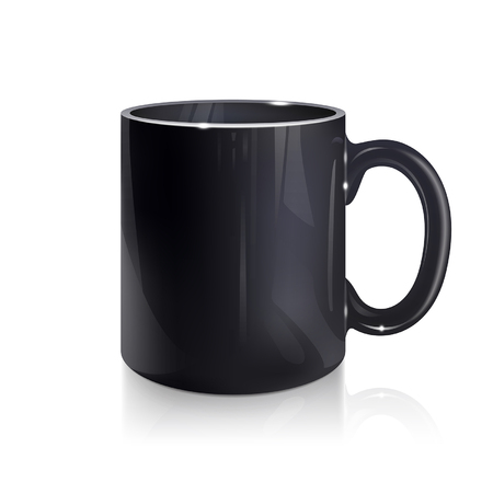 empty black  mug on white backgroundのイラスト素材