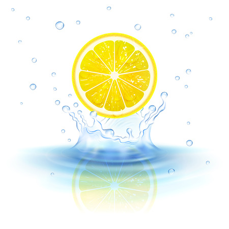 juicy lemon and a splash of waterのイラスト素材