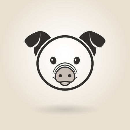 pig icon on a light backgroundのイラスト素材