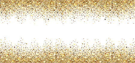 banner with gold sequins on white backgroundのイラスト素材
