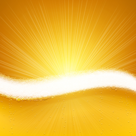 beer with foam and bubbles abstract backgroundのイラスト素材