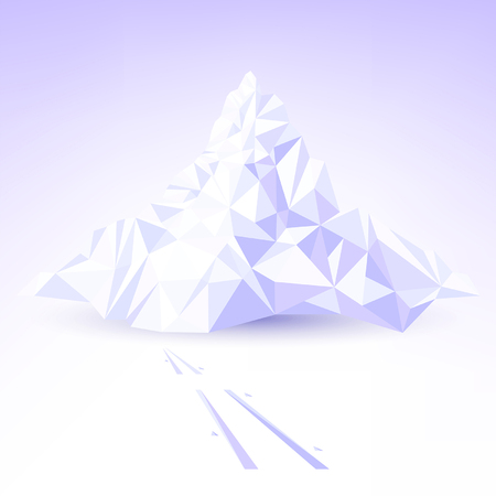 icon stylized mountain for skiing and winter holidaysのイラスト素材