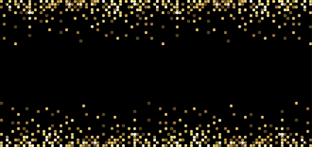 horizontal banner with golden sparkling sequins on a black backgroundのイラスト素材