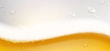 background of refreshing beer with foam and dropsのイラスト素材