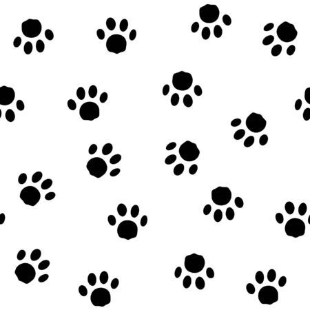 seamless pattern with traces of cat  on a white backgroundのイラスト素材