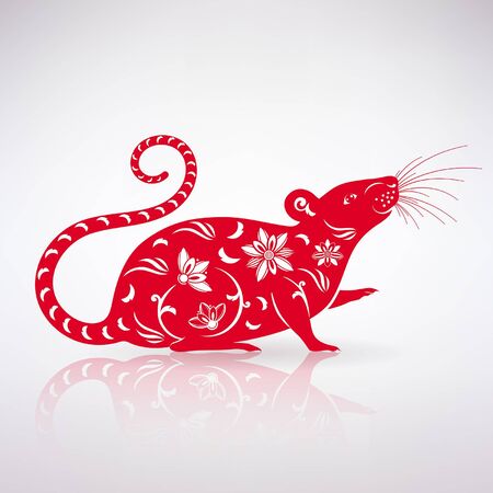 symbol of the year stylized rat on a light backgroundのイラスト素材