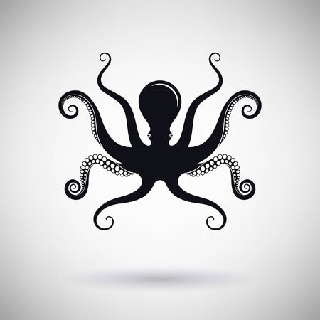 octopus symbol on light backgroundのイラスト素材