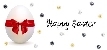 Easter greeting card with Easter egg and sparkling sparklesのイラスト素材