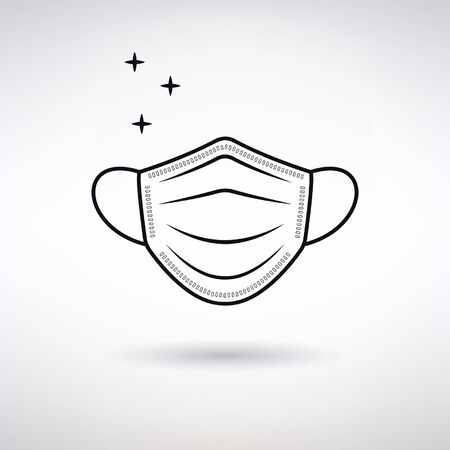 Medical mask icon on whiteのイラスト素材