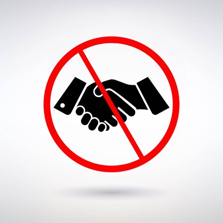 prohibiting handshake sign on a light backgroundのイラスト素材