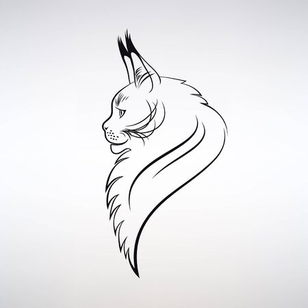 portrait of the cat's head in profile on a light backgroundのイラスト素材