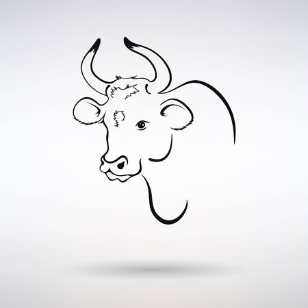 Symbol of the year white bull on whiteのイラスト素材
