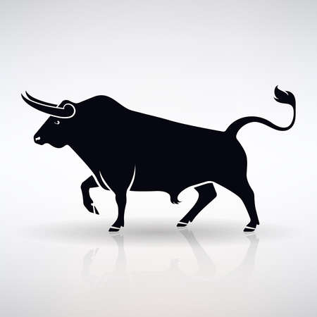 symbol of a powerful bull on a light backgroundのイラスト素材