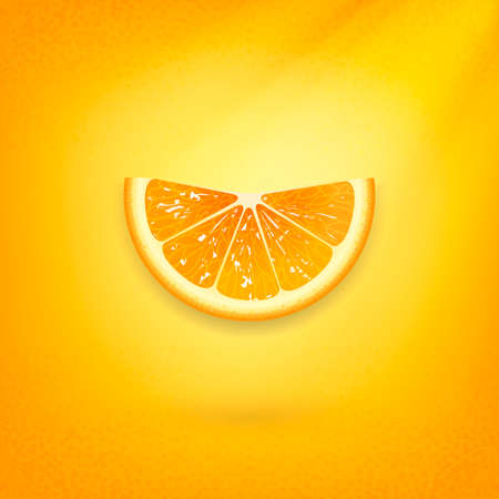juicy orange slice on an orange backgroundのイラスト素材