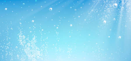 blue water texture on a horizontal bannerのイラスト素材